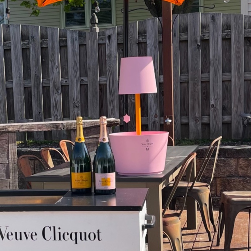 Veuve Clicquot Outdoor pink lamp coolers